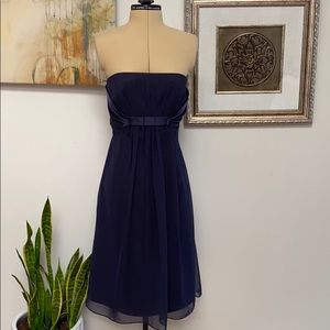 Belsoie blue strapless dress, size 8, like-new